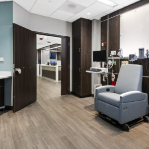 NM McHenry Hospital bed tower renovation, patient room care area