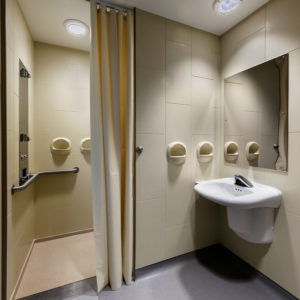 CDH patient toilet room with anti-ligature fixtures