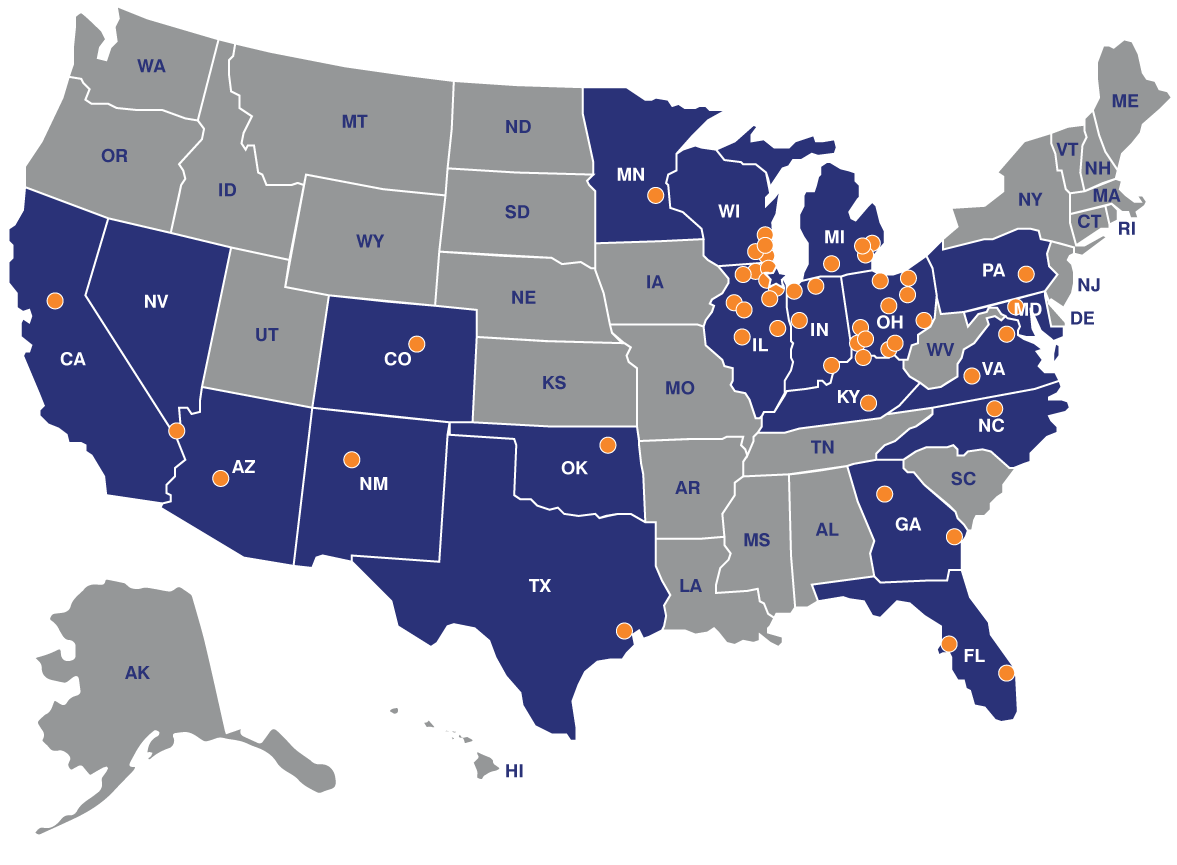 PFB Projects Map, USA